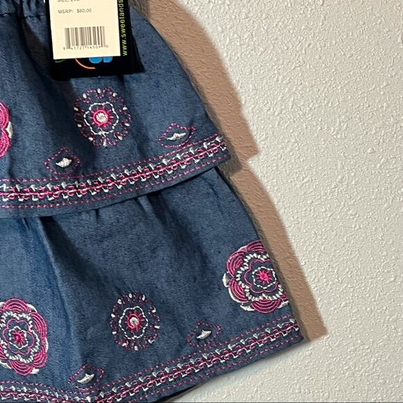 NWT Sweet & Soft Paris Pink & Denim Dress & Bloomer Set 24 Months - Picture 12 of 16